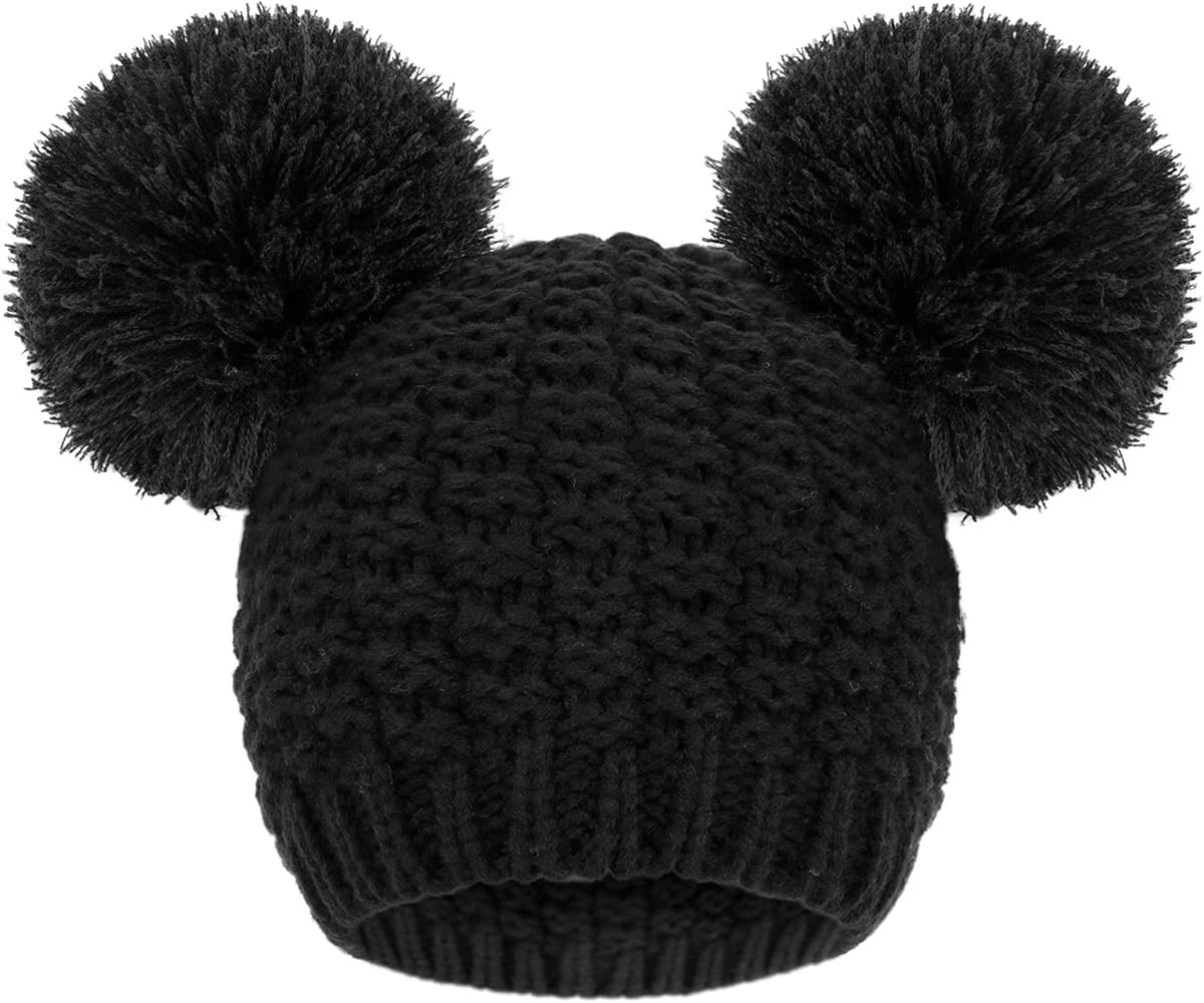Livingston Winter Beanie Hats for Women Cable Knit Soft Cute Beanie with Double Pompom Ears | Amazon (US)