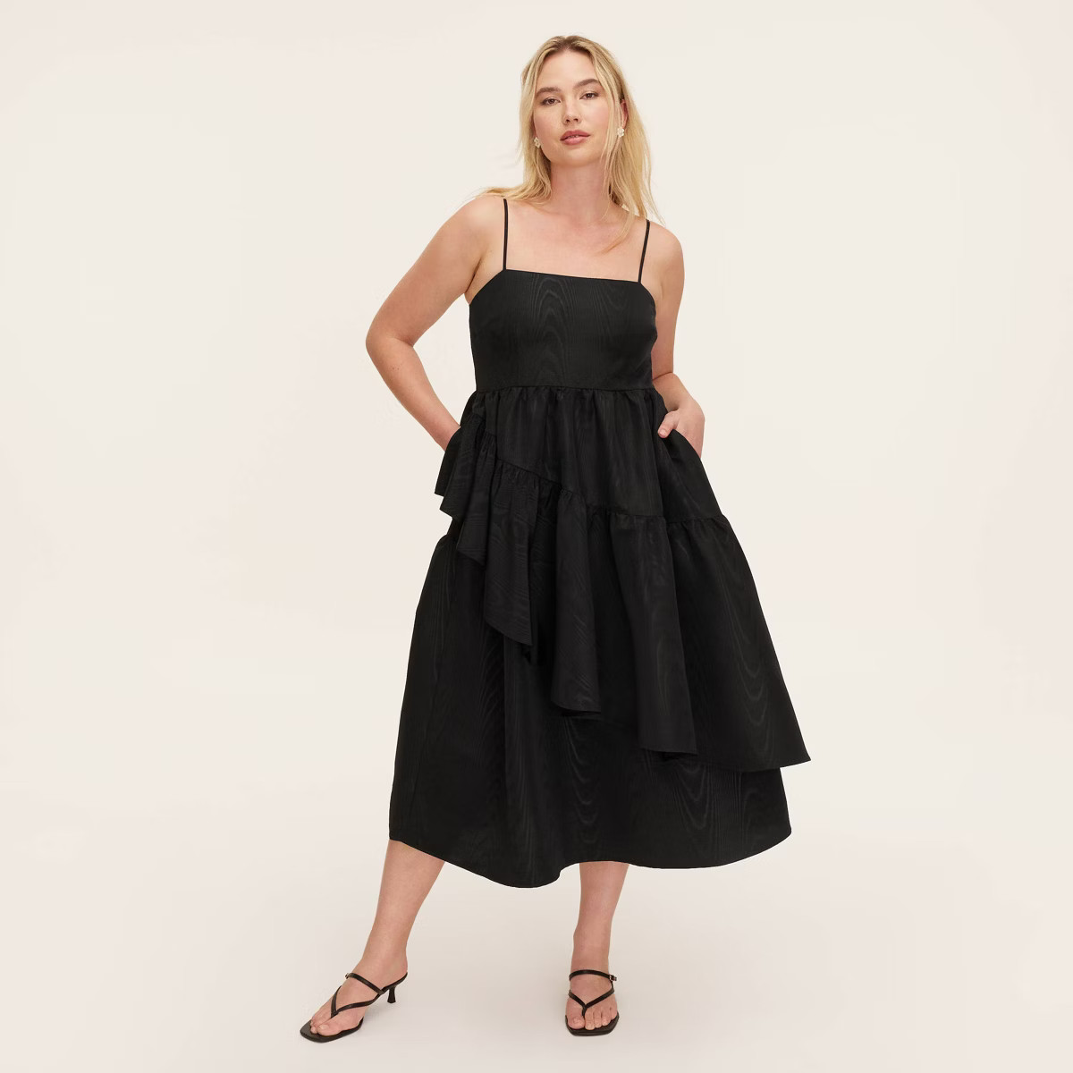 Women's Tiered Ruffle Midi Tank Dress -  kate spade new york x Target Black | Target
