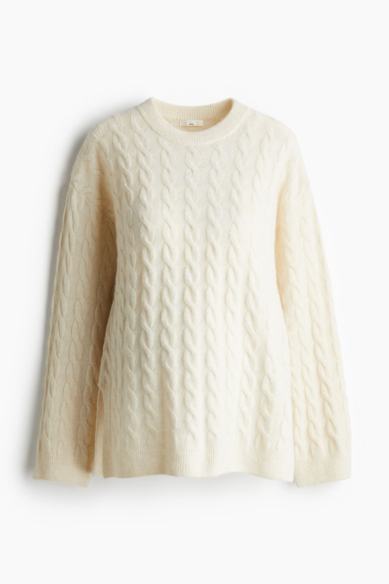 H & M - MAMA Cable-knit jumper - Beige | H&M (UK, MY, IN, SG, PH, TW, HK)