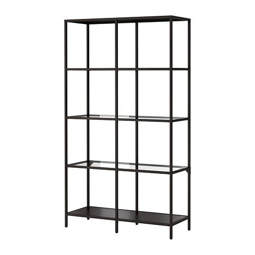 IKEA VITTSJÖ,Shelving unit, black-brown, glass | Amazon (US)