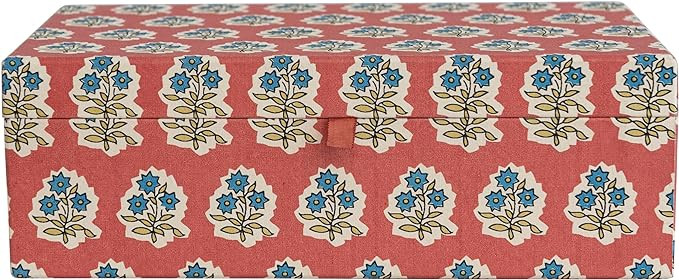 Creative Co-Op Fabric Covered Floral Pattern and Interior Mirror, Multicolor Jewelry Box, Multi | Amazon (US)