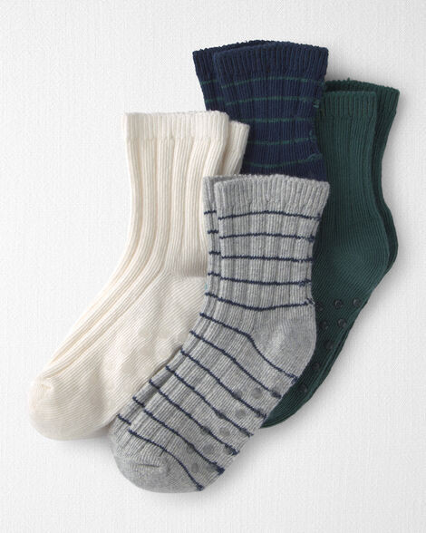 Toddler 4-Pack No-Slip Ankle Socks Made with Organic Cotton - Little Planet | Carter's | Carter's Inc