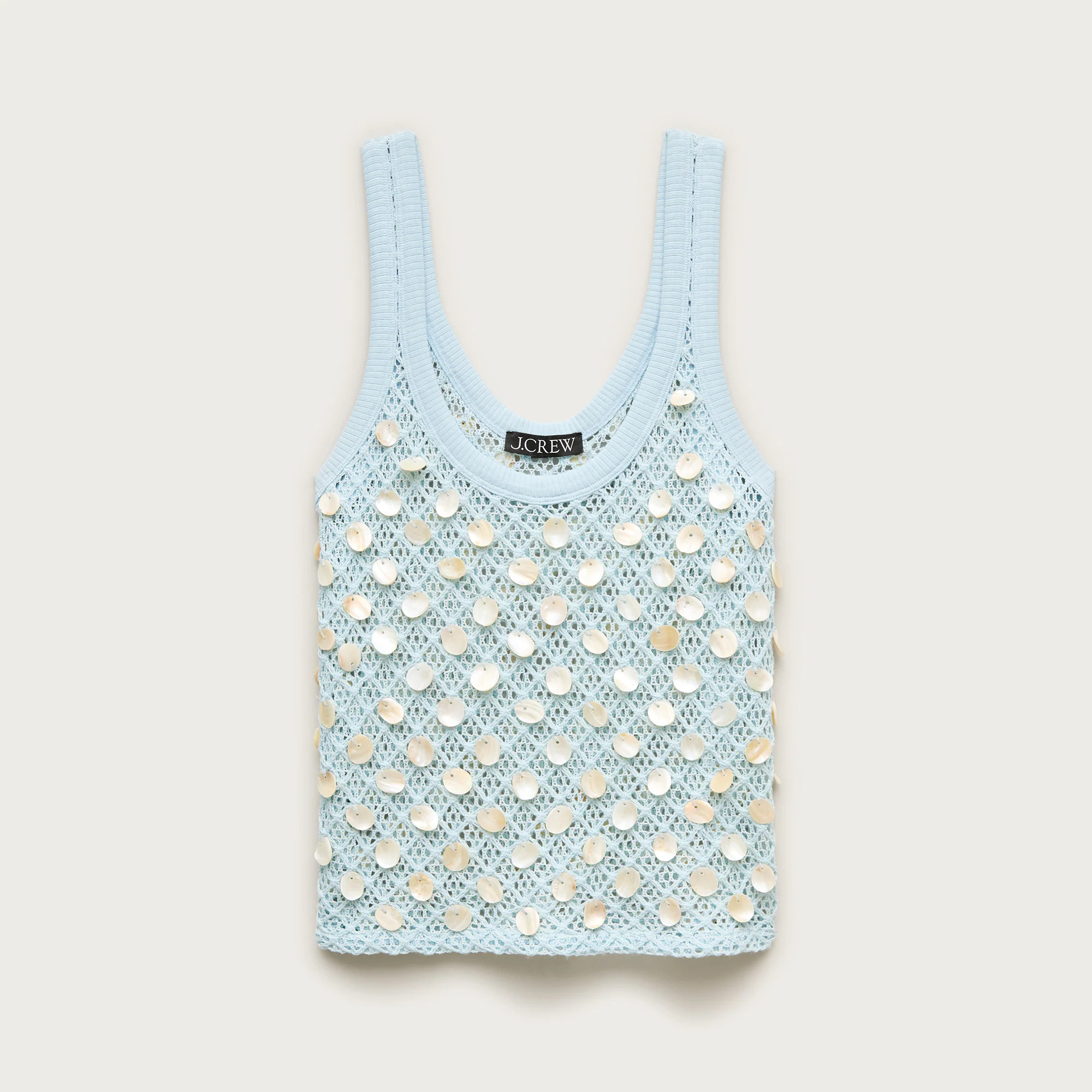 Crochet shell-embroidered tank top | J. Crew US