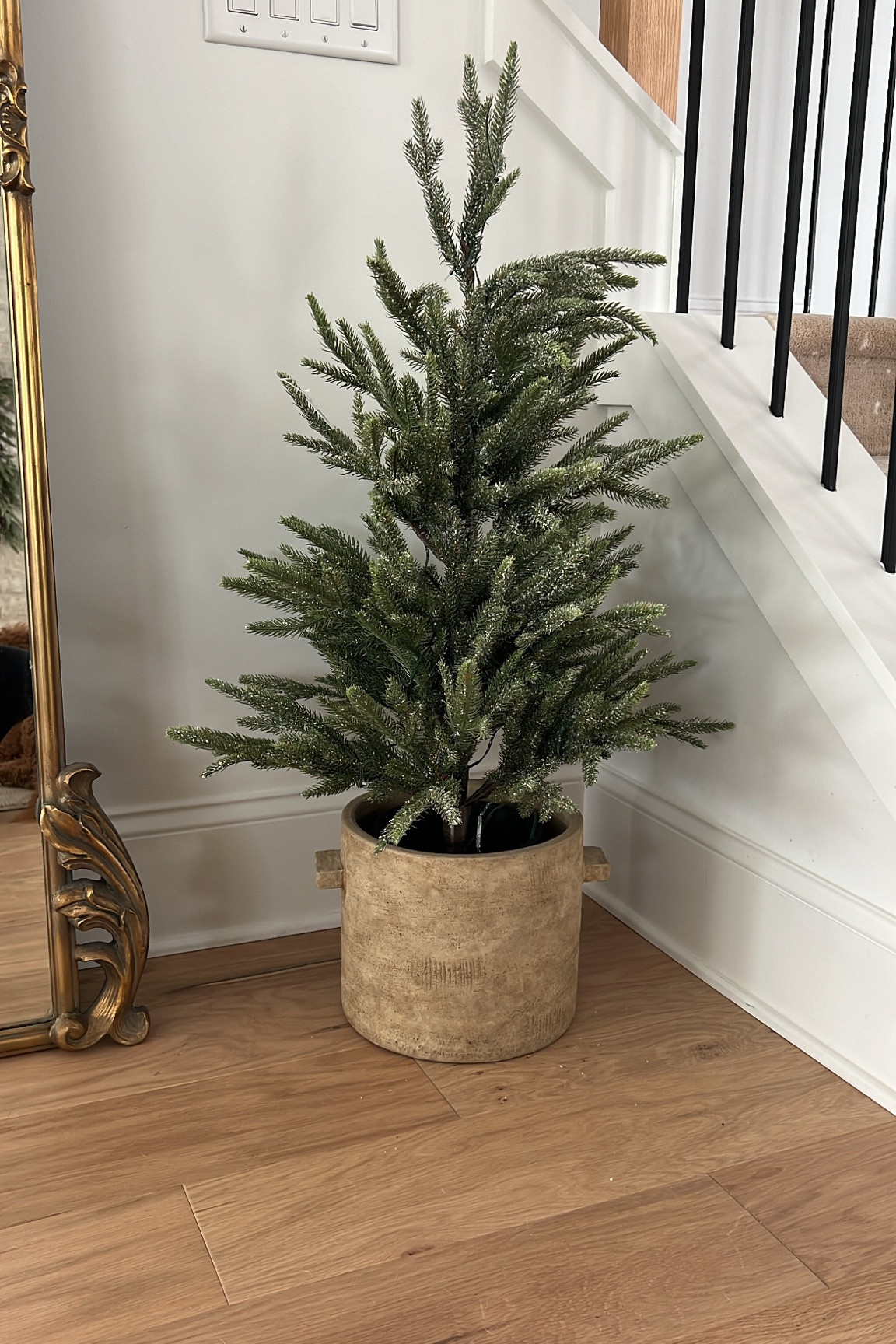 Christmas decor 
Holiday decor 
Mini faux tree 

#LTKSeasonal #LTKhome #LTKHoliday