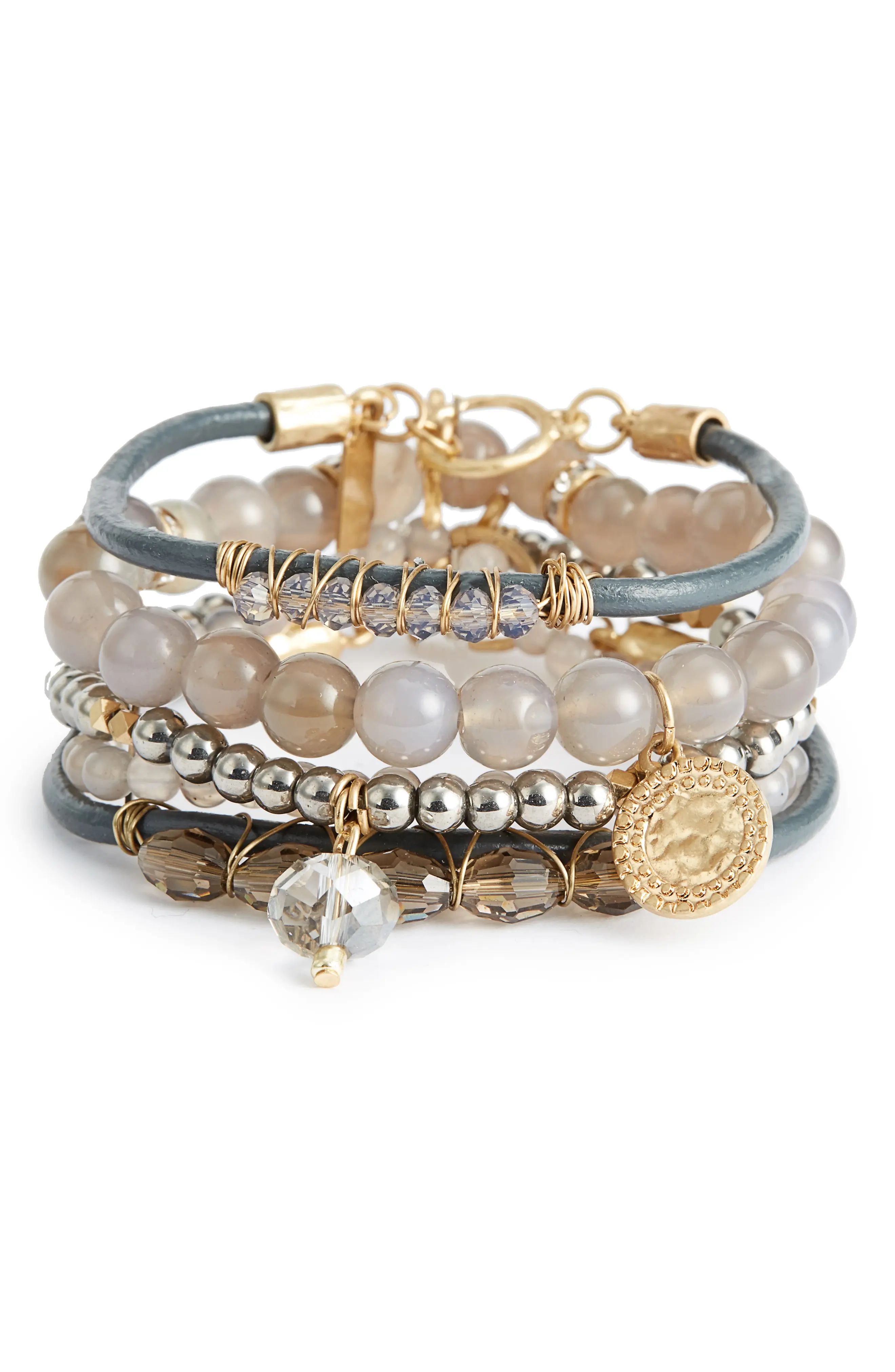 5-Piece Semiprecious Stone Stacking Bracelet | Nordstrom