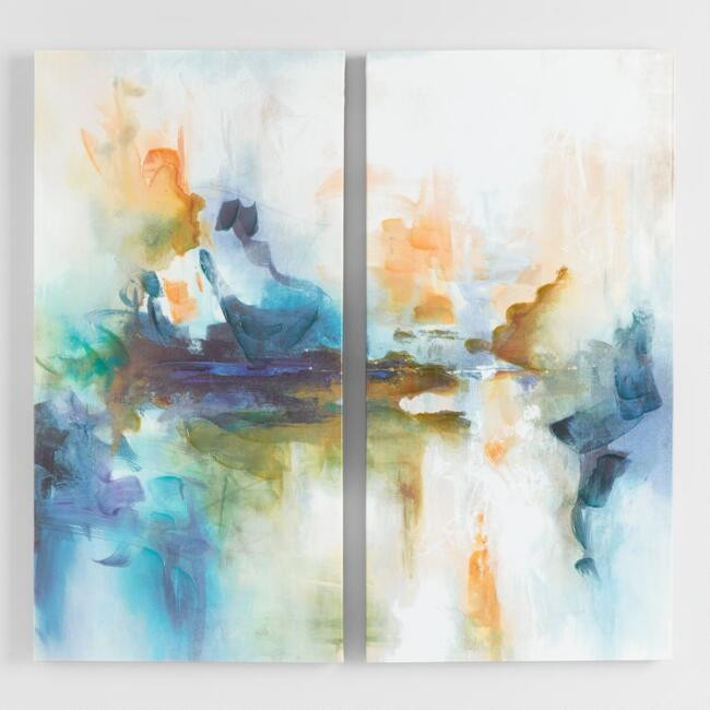 Fractured Diptych By Leah Rei Canvas Wall Art Set of 2 | World Market