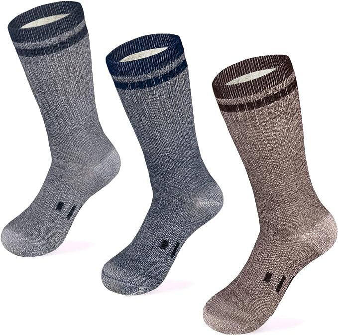 MERIWOOL Merino Wool Hiking Socks for Men and Women – 3 Pairs Midweight Cushioned – Warm n Br... | Amazon (US)
