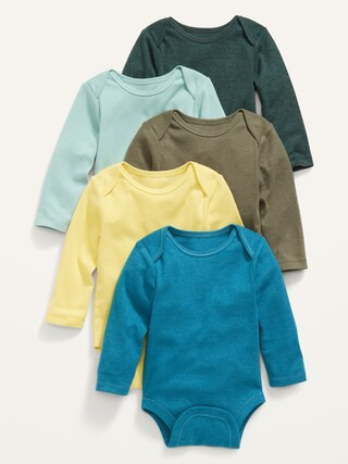 Unisex 5-Pack Long-Sleeve Bodysuit for Baby | Old Navy (US)