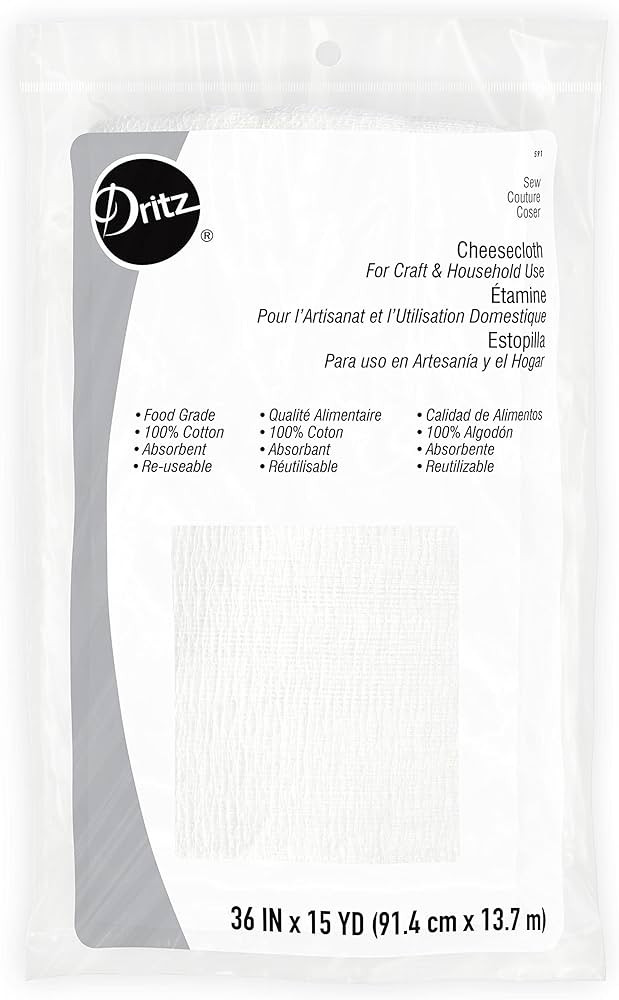 Dritz 591 Cheesecloth, Food Grade #10, 36-Inch x 15-Yards , White | Amazon (US)
