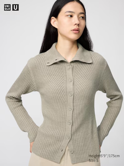 Merino Blend High Neck Cardigan | UNIQLO (US)