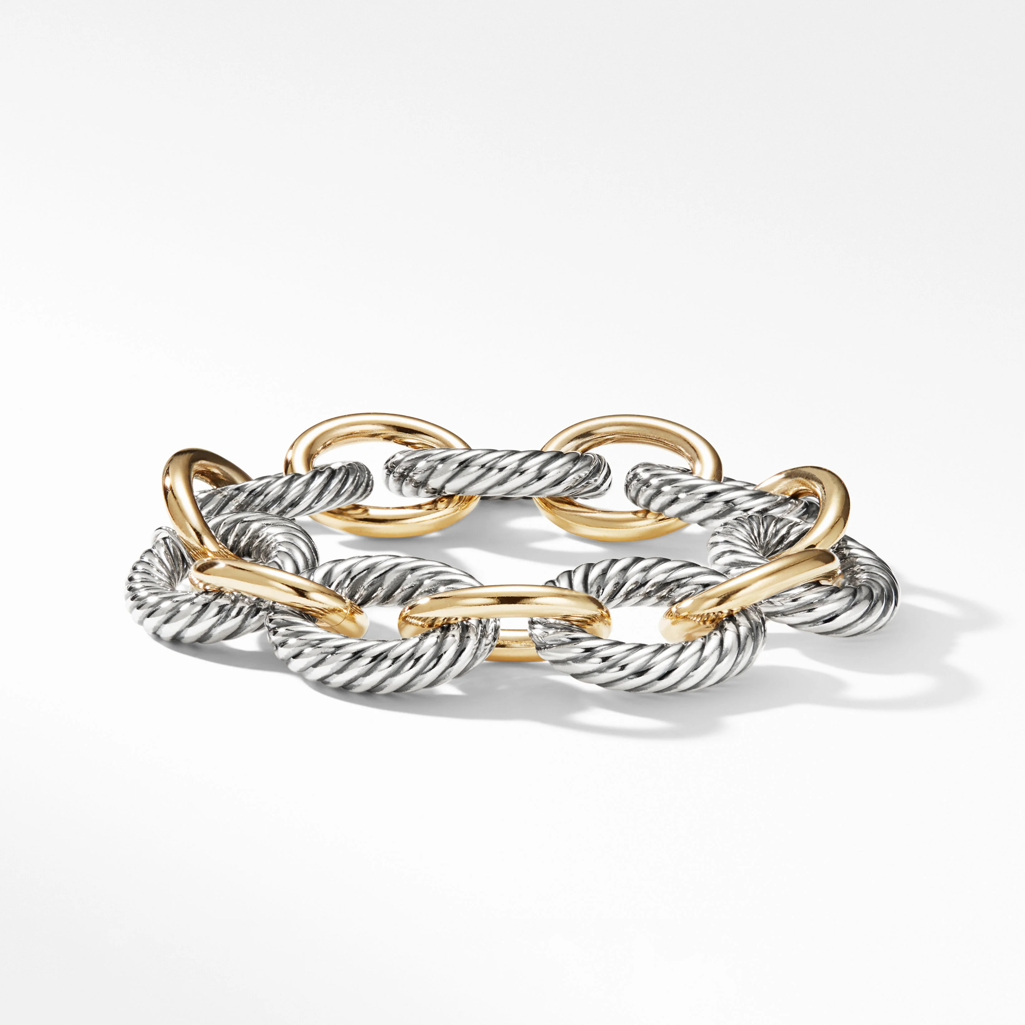 Oval Link Chain Bracelet in Sterling Silver with 18K Yellow Gold | David Yurman