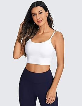 CRZ YOGA Adjustable Longline Sports Bra for Women - V Back Wireless Workout Padded Yoga Bra Cropp... | Amazon (US)