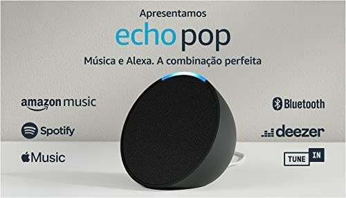 Apresentamos o Echo Pop | Smart speaker compacto com som envolvente e Alexa | Cor Preta | Amazon (BR)