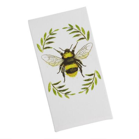 Watercolor Bee Kitchen Towel | World Market