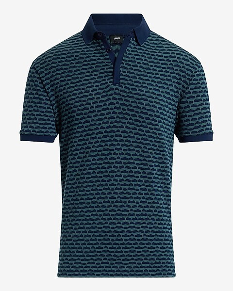 Geo Jacquard Short Sleeve Polo | Express