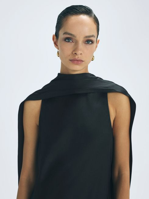 Atelier Duchess Satin Cape Maxi Dress | Reiss UK