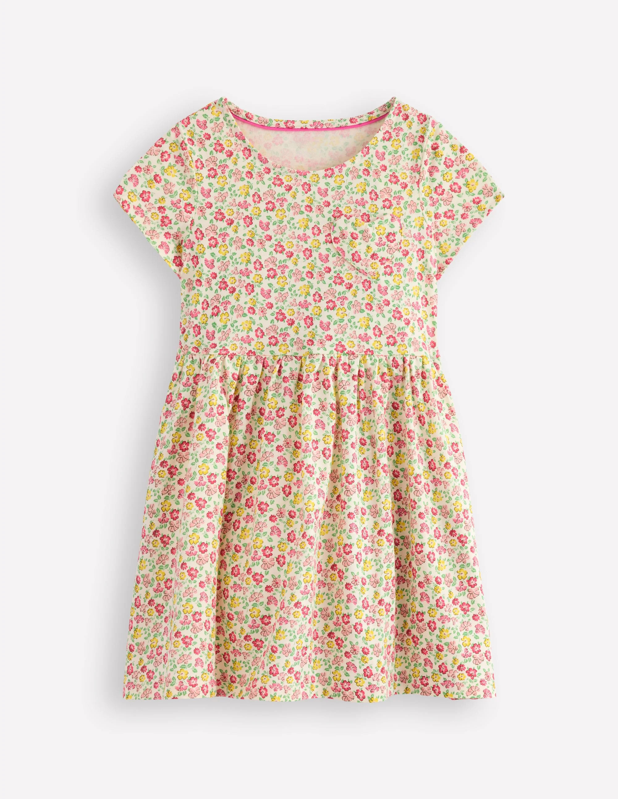 Heart Pocket Fun Jersey Dress-Multi Summer Flowerbed | Boden (US)