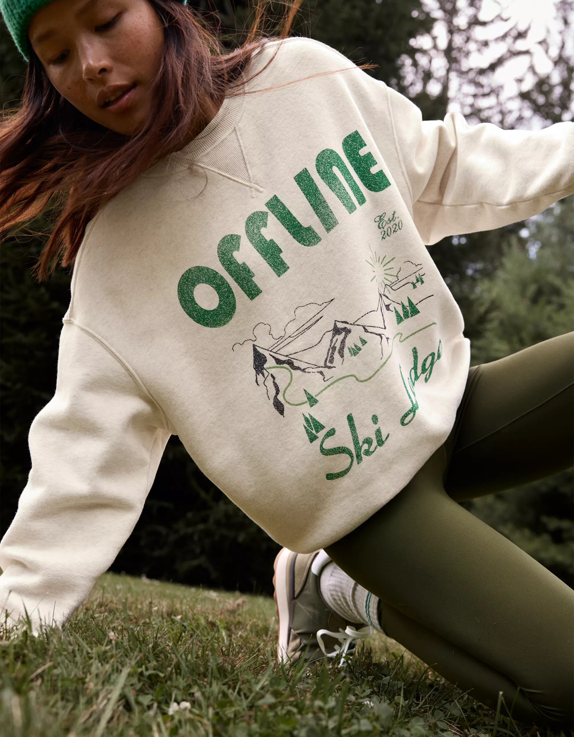 OFFLINE By Aerie Cloud Fleece Oversized Crewneck Sweatshirt | American Eagle Outfitters (US & CA)