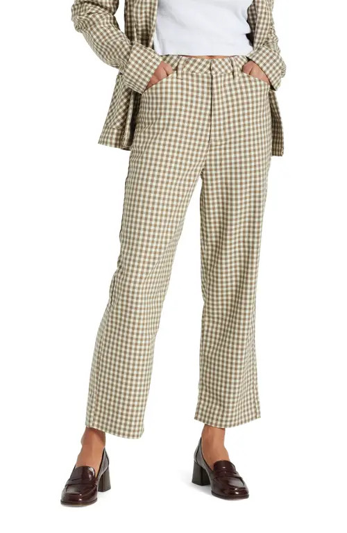Brixton Thurston Gingham Pants in Twig Whitecap at Nordstrom, Size 30 | Nordstrom