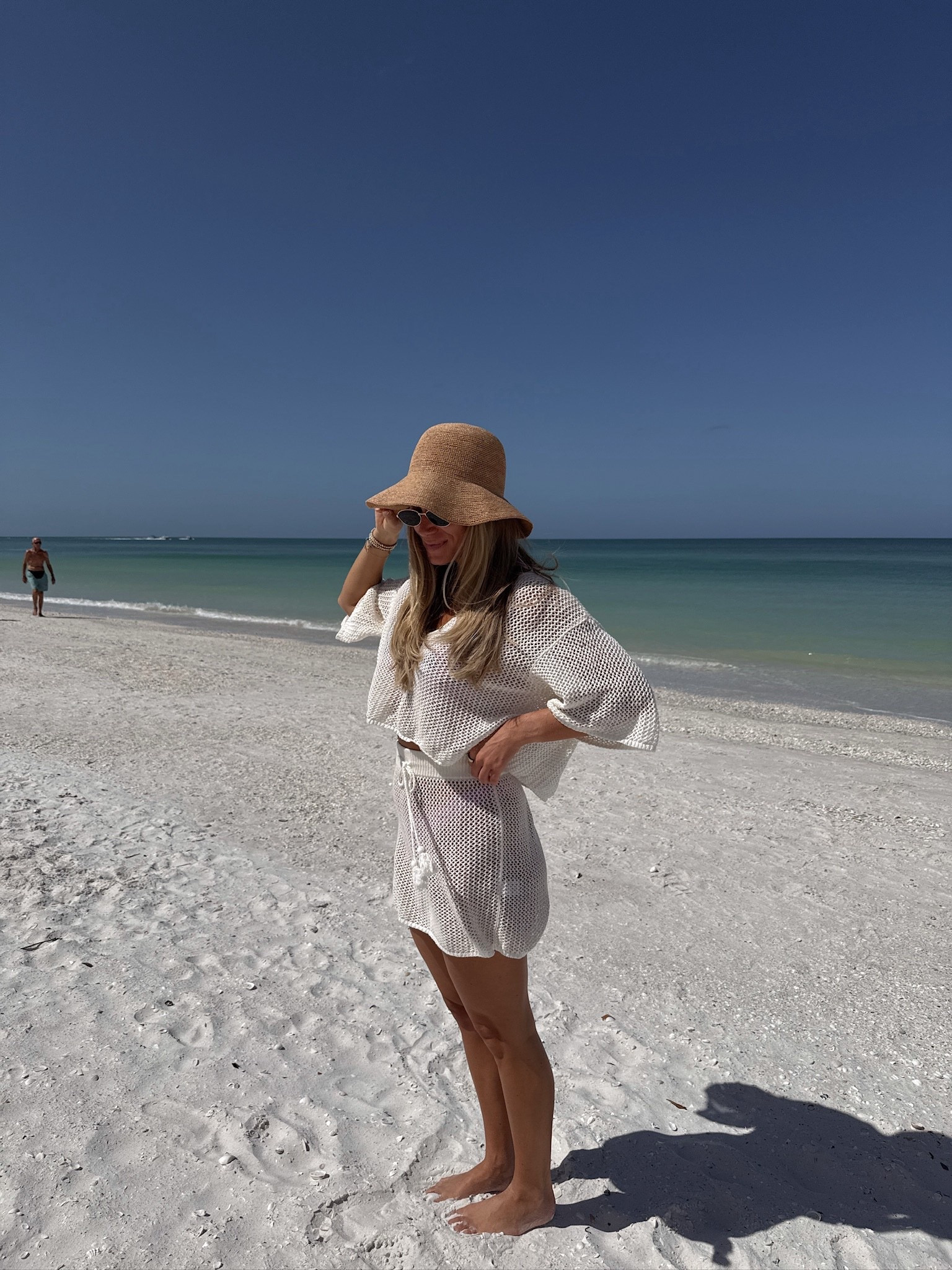 Beach day ootd -
@abercrombie  Abercrombie beaded shell top with an L'space crochet coverup.
@Aritzia  hat

Wearing a small in everything

swim outfit, beach outfit, crochet coverup, shell bikini, pink bikini, summer swim, vacation outfit, poolside look, beach day outfit, trendy swim

#LTKSwim #LTKTravel #LTKootd