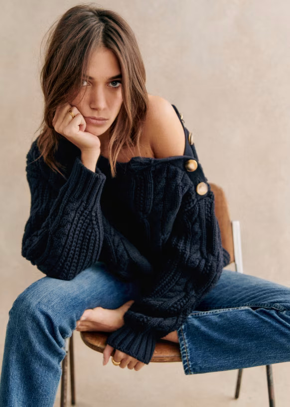 Jim Jumper - Navy Blue  - Organic Cotton - Sézane | Sezane Paris