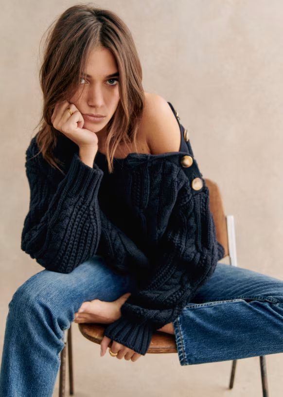 Jim Jumper - Navy Blue  - Organic Cotton - Sézane | Sezane Paris