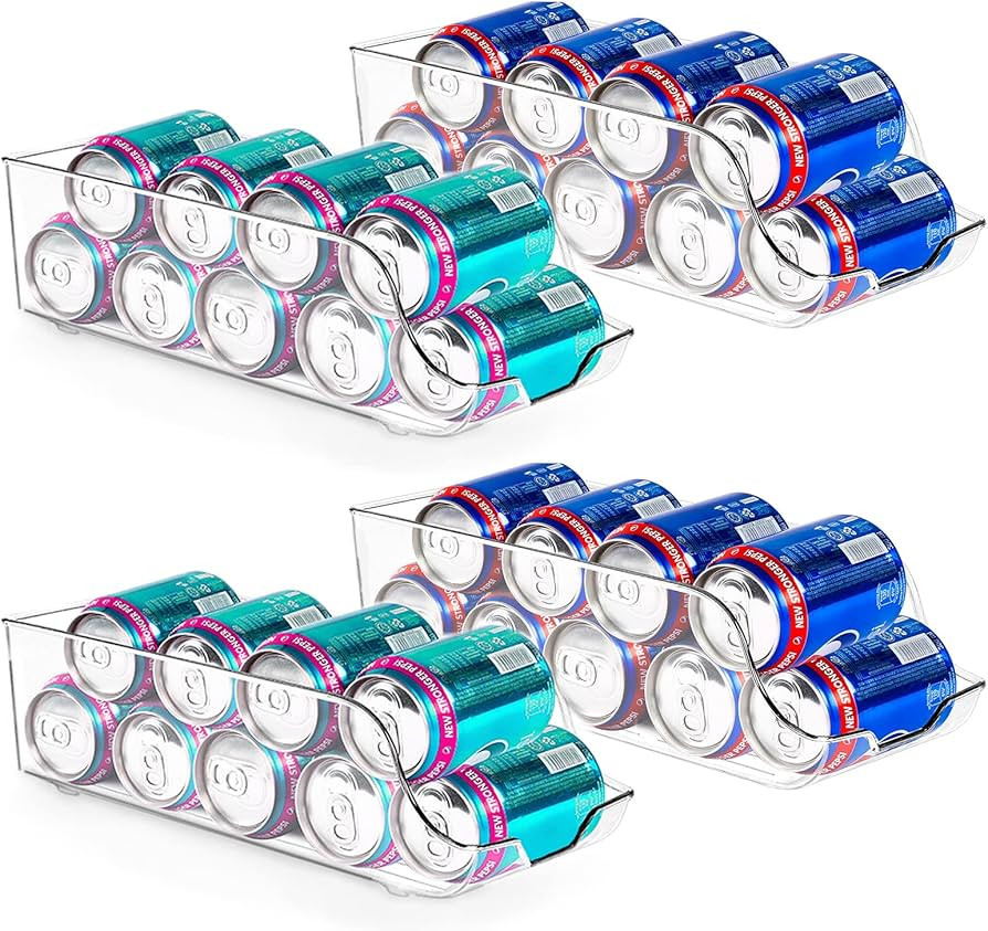 4 Pack Soda Can Organizer for Refrigerator, Kitchen Can Organizer for Pantry, Can Storage Organiz... | Amazon (US)