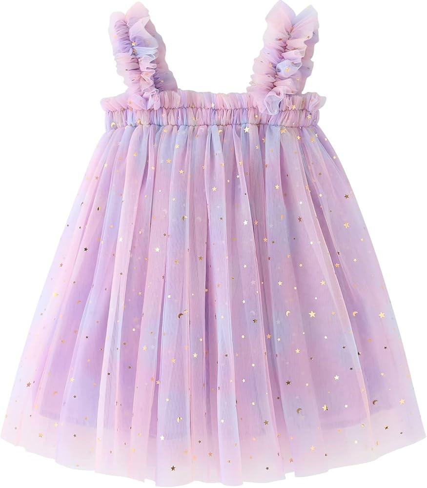 AGQT Baby Girls Tulle Tutu Dress Birthday Party Tulle Babydoll Dresses Size 6M-5T | Amazon (US)
