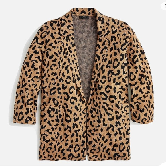 EUC J. Crew Sweater Blazer in Leopard, Size Small | Poshmark