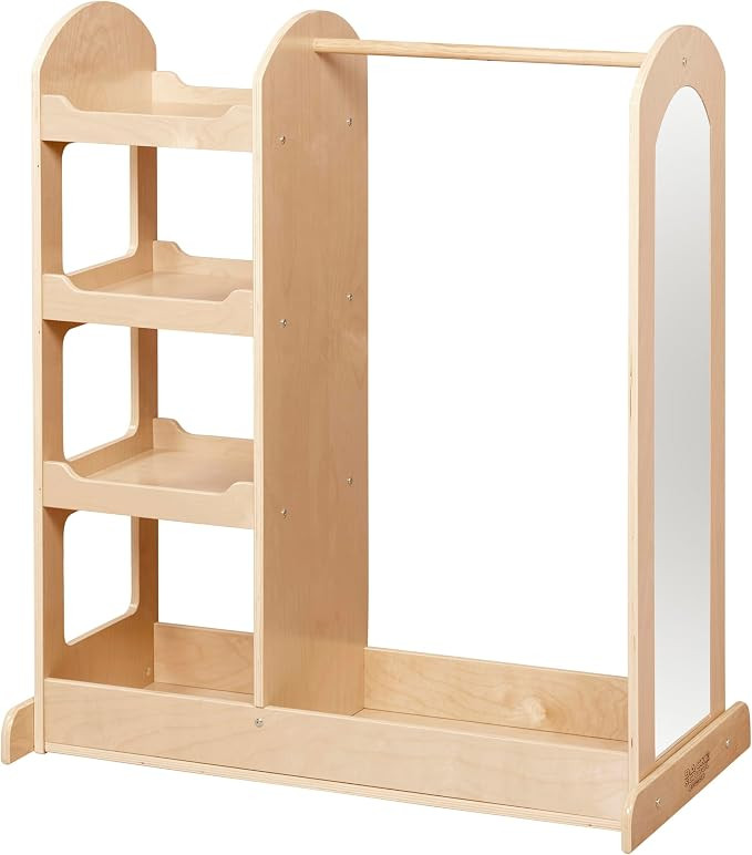 Double-Sided Dress-Up Center, Kids Dress Up Storage Wardrobe with Mirror, 4 Shelves, Clothing Rac... | Amazon (US)