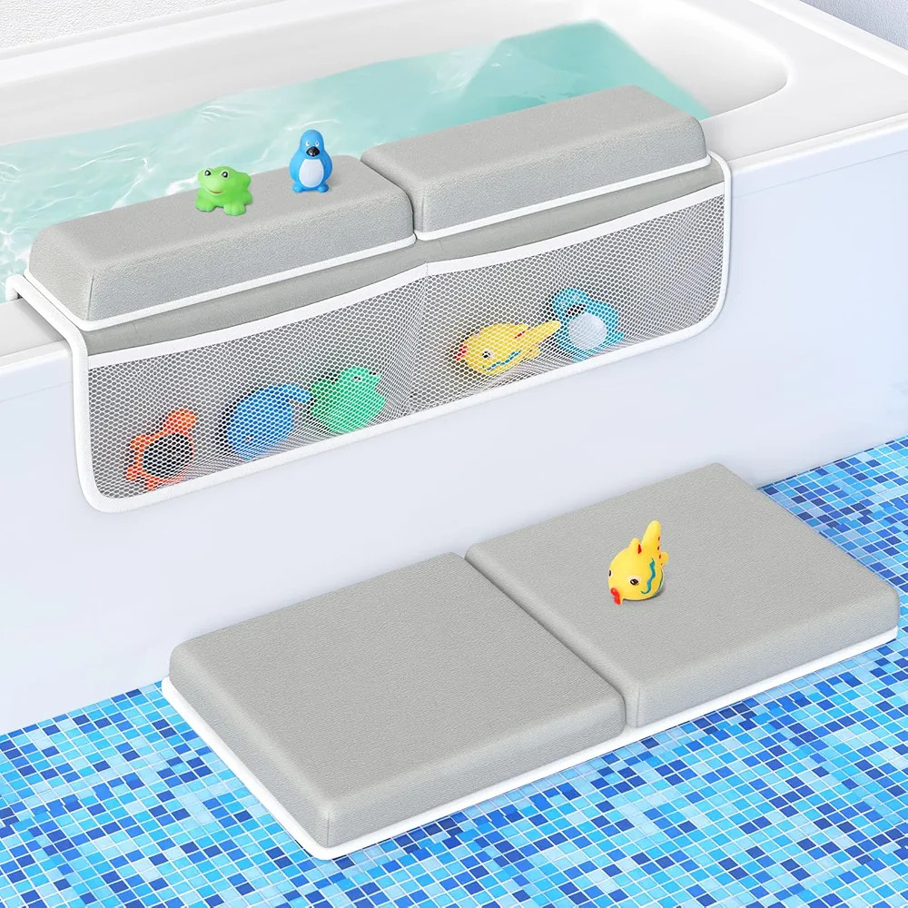 Tiikiy Comfortable Bath Kneeler and Elbow Rest Pad Set for Baby Shower Time Parents, Bathtub Knee... | Amazon (US)