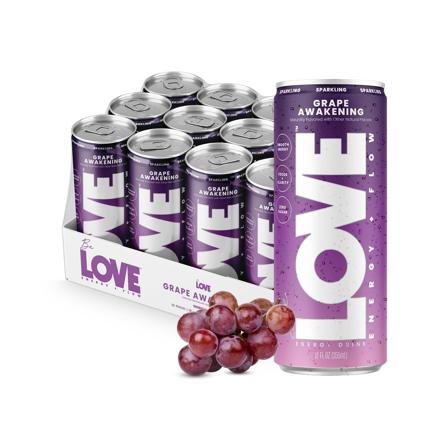 Be LOVE Nootropic Energy Drink – 80mg Natural Caffeine, L-Theanine & Alpha-GPC for Clean Calm F... | Amazon (US)