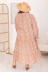 Put On A Show Orange Floral Midi Dress | Pink Lily