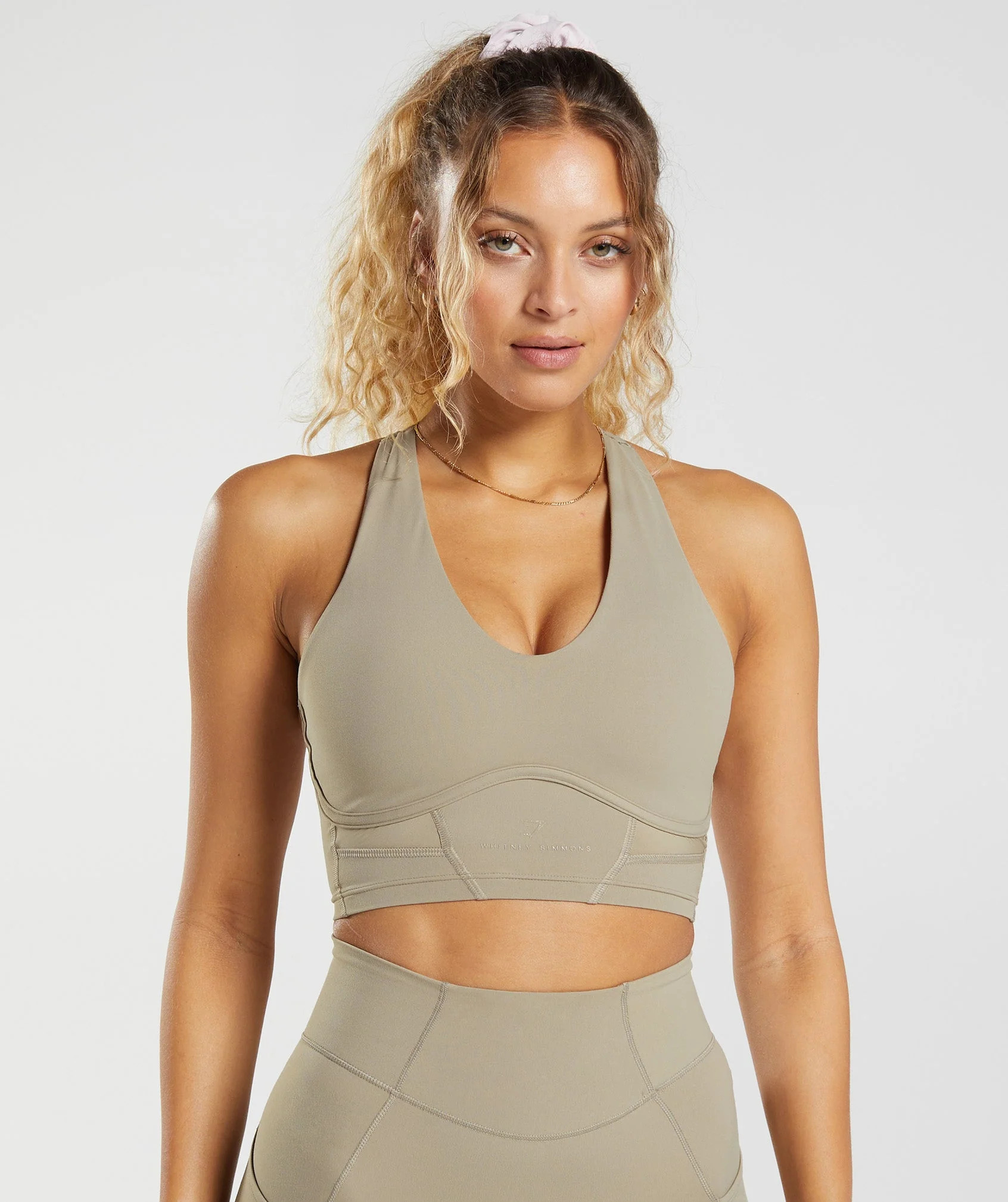 Gymshark Whitney Longline Bra - Cement Brown | Gymshark US