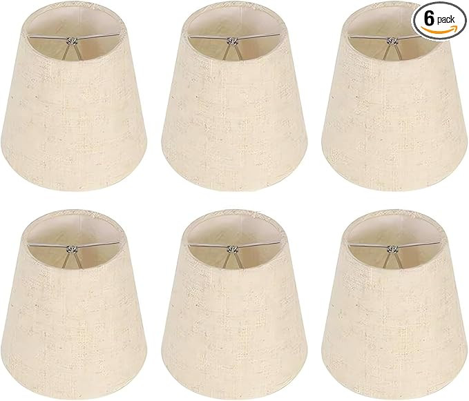 Small Lamp Shades Clip on Bulb, Chandelier Shades Set of 6, Mini Linen Lampshade 3.5x5x5.5in Smal... | Amazon (US)