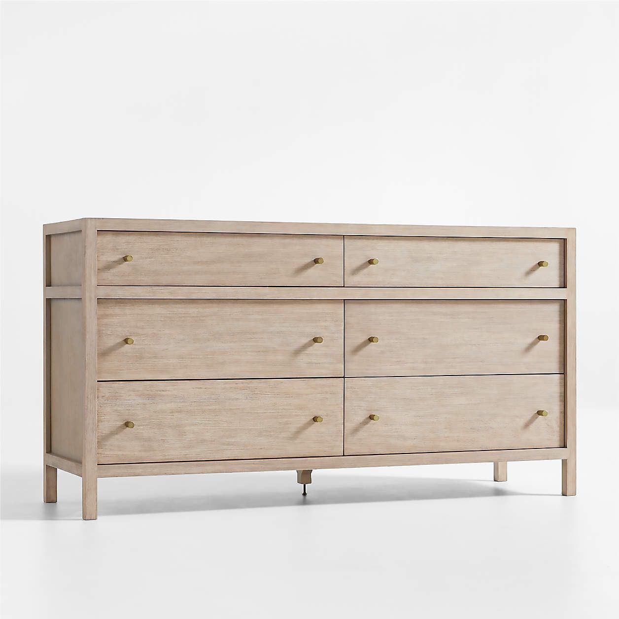 Keane Weathered Natural Wood 6-Drawer Dresser + Reviews | Crate & Barrel | Crate & Barrel