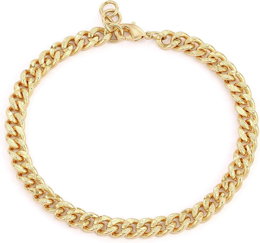 MEVECCO Gold Dainty Cuba Link Chunky Chain Bracelets,18K Gold Plated Simple Wide Cuban Curb Chain... | Amazon (US)