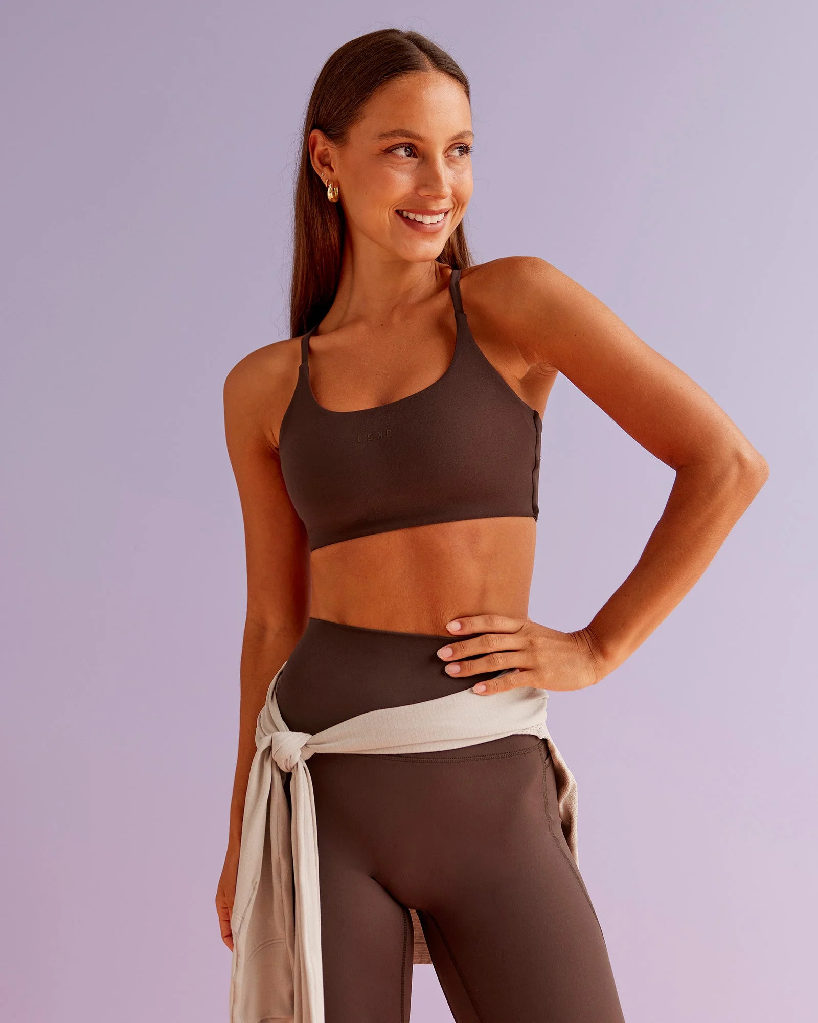 Twist Sports Bra - Hot Chocolate | LSKD | LSKD