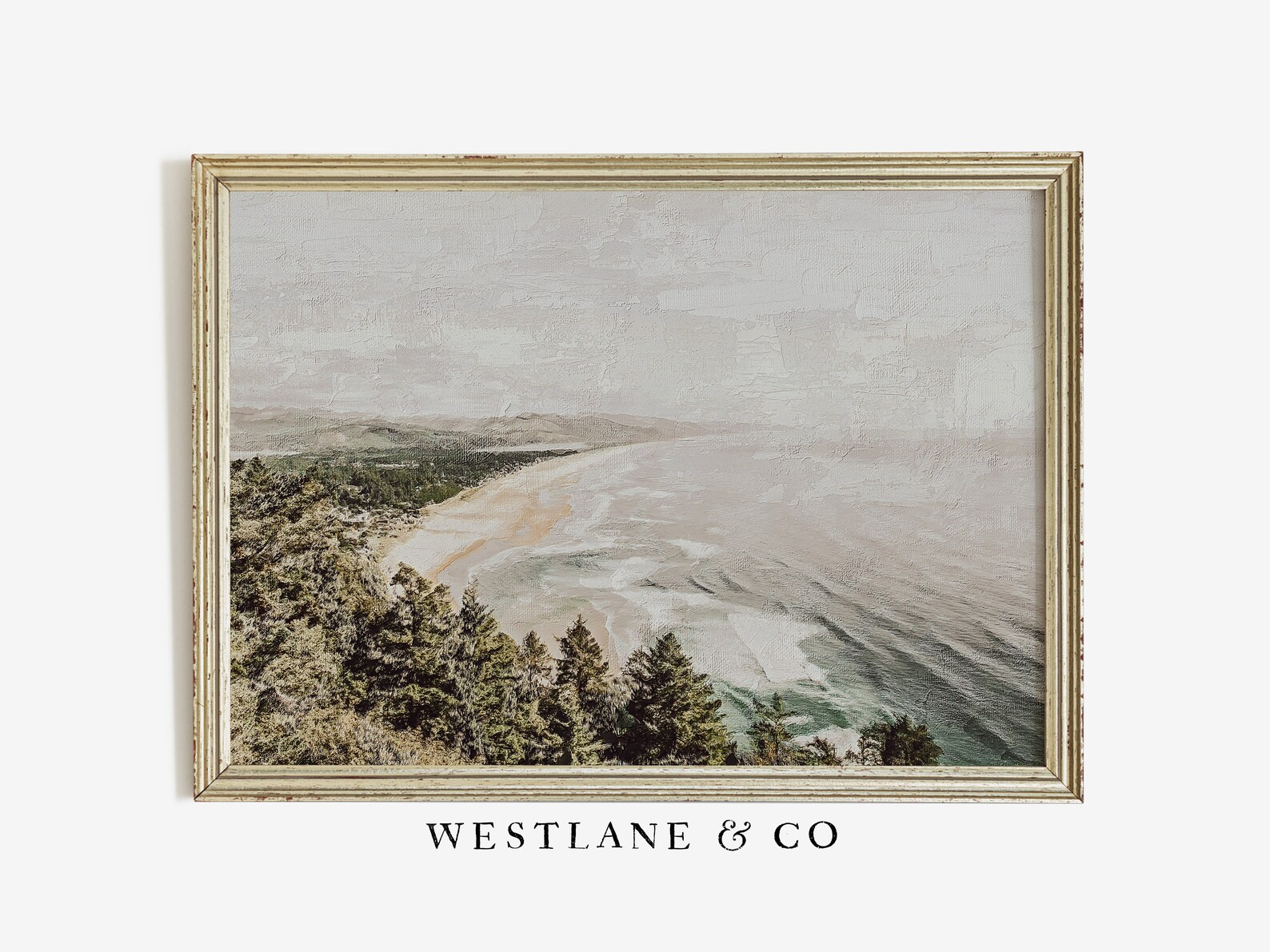 Muted Coastal Beach Painting  Ocean Art Print  Seascape - Etsy UK | Etsy (UK)