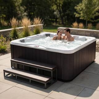 6-Person 45-Jet Premium Acrylic Lounger Spa Standard Hot Tub with Ozonator and Bluetooth Sound System | The Home Depot