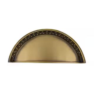 3 in. (76 mm) Antique Brass Drawer Cup Pull Meadows | The Home Depot