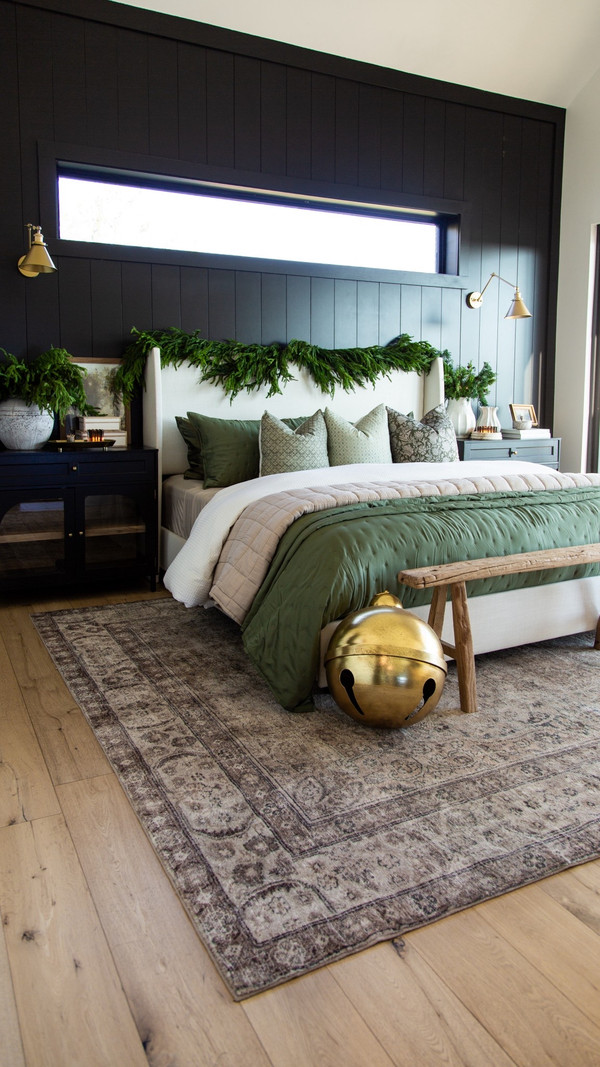 Nothing says cozy holiday bedding like layers of texture and rich seasonal tones.