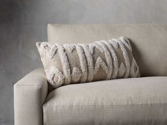 Boho Ivory Fringe Oversized Lumbar Pillow | Arhaus