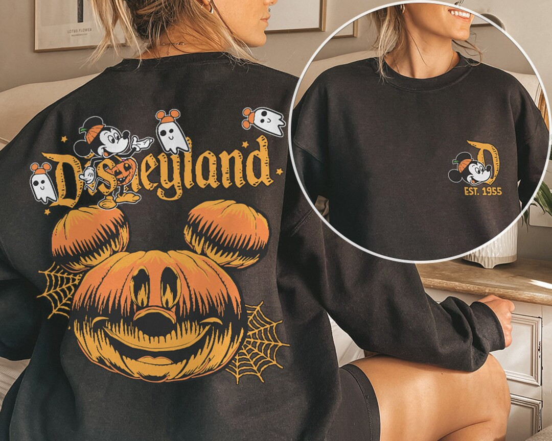 Retro Disneyland Halloween 2 Side Shirt, Disneyworld 2 Side Halloween Shirt, Halloween Matching S... | Etsy (US)