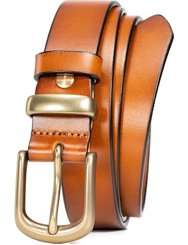 WOLFANT Womens Belts for Jeans,1.1" Fashion Ladies Belt with Gold Buckle,100% Italian Full Grain ... | Amazon (US)