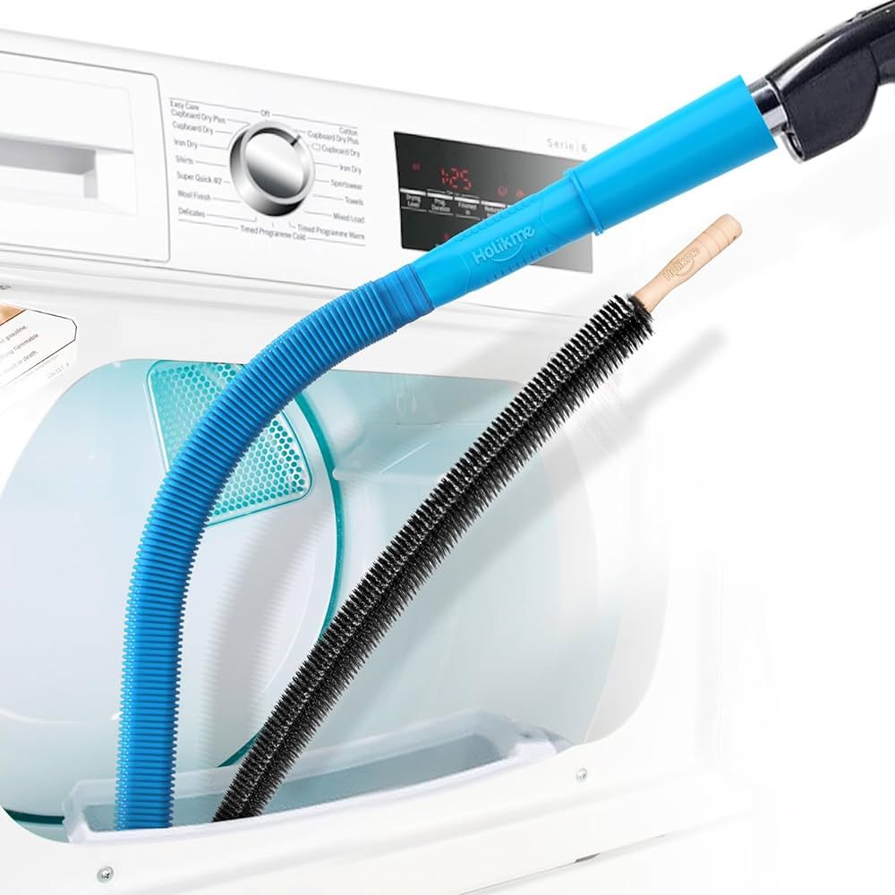 Holikme 2 Pieces Dryer Vent Cleaner Kit, Dryer Lint Vacuum Attachment and Flexible Dryer Lint Bru... | Amazon (US)