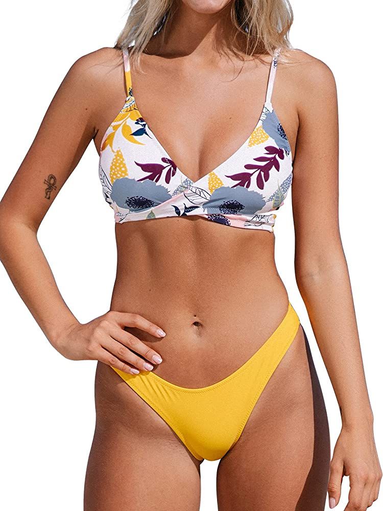CUPSHE Women's Bikini Swimsuit Tie Low Rise Two Piece Bathing Suit | Amazon (US)