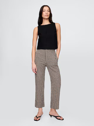 Linen-Blend Relaxed Straight Ankle Pants | Gap (US)