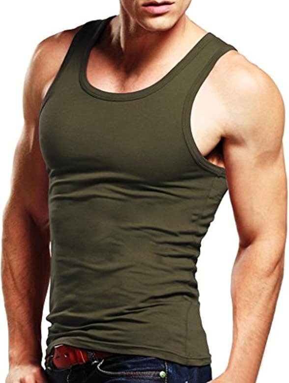 XUDIAN Men Tank Top Sleeveless A-Shirt Crew-Neck | Amazon (US)
