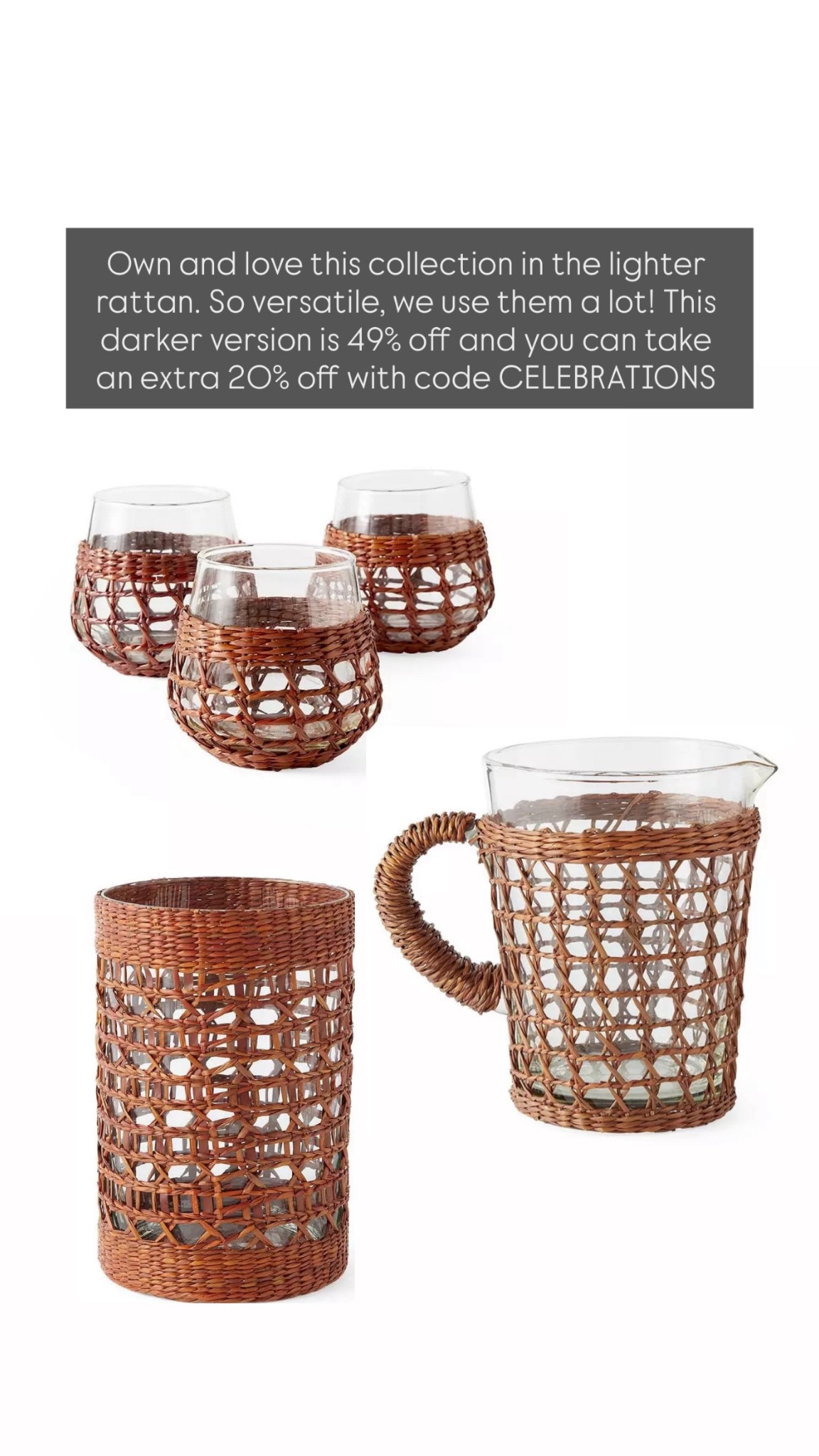 Own and love this Serena & Lily collection in the lighter rattan. So versatile, we use them a lot! This darker version is 49% off and you can take an extra 20% off with code CELEBRATIONS

#LTKHome #LTKSaleAlert #LTKSeasonal